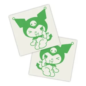 Adesivos P/ Carro 2 Unidaes Verde Kuromi Fofa
