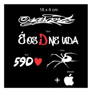 Kit 4 Adesivos Osascorte Éosdnevida 59d Aranha Moto Branco
