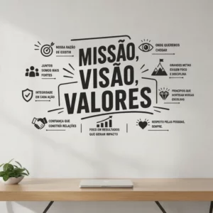 Adesivo Parede Empresa Missão Visão Valores 1,65m Bem Grande