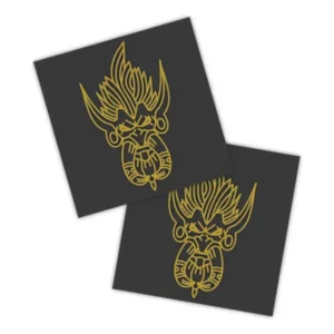 Adesivos P/ Carro 2 Unidaes Amarelo Rosto Tribal