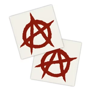 Adesivos P/ Carro 2 Unidaes Vermelho Símbolo Anarquia