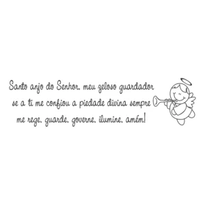 Adesivo Decorativo Parede Oração Santo Anjo - 1,80m X 46cm