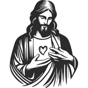 Adesivo Parede Religioso Imagem Jesus Cristo - Modelo 004 Preto