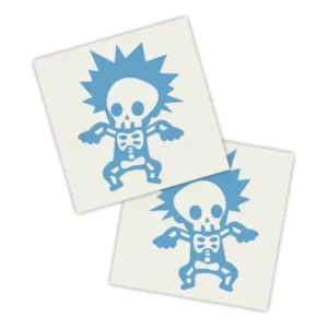 Adesivos P/ Carro 2 Unidaes Azul Esqueleto Chocado