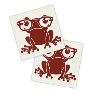 Adesivos P/ Carro 2 Unidaes Vermelho Sapo Nerd