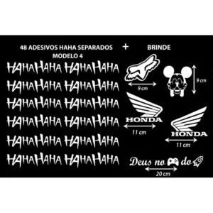 Adesivo Haha Coringa - Kit Com 48 Haha + Brinde