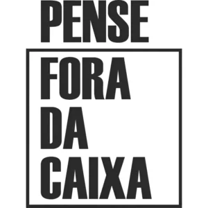 Adesivo De Parede Decorativo Frase Pense Fora Da Caixa Cor Preto