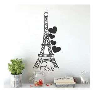 Adesivo Decorativo De Parede Quarto Sala Torre Eiffel Cor Preto