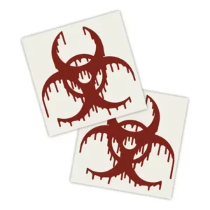 Adesivos P/ Carro 2 Unidaes Vermelho Resíduo Tóxico