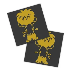 Adesivos P/ Carro 2 Unidaes Amarelo Menino Xixi