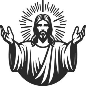 Adesivo Parede Religioso Silhueta Jesus Cristo 55cm Preto Foscauto