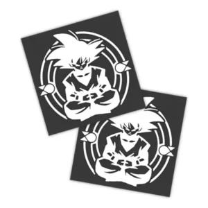 Adesivos P/ Carro 2 Unidaes Branco Goku Meditando