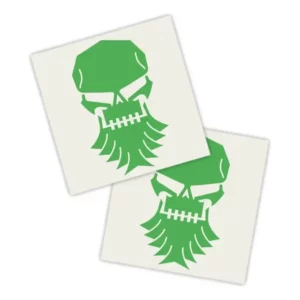 Adesivos P/ Carro 2 Unidaes Verde Caveira Barbada