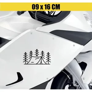 Adesivo Para Moto Capacete - Acampamento Floresta