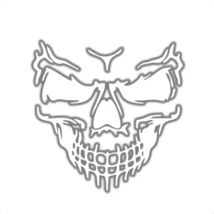 Adesivo Caveira Bad Skull 15cm Para Moto Carro Notebook