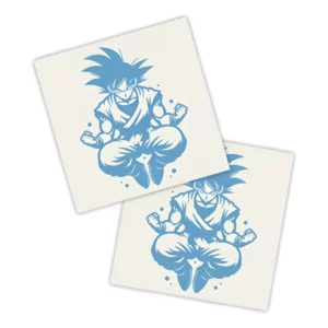Adesivos P/ Carro 2 Unidaes Azul Goku Em Meditação