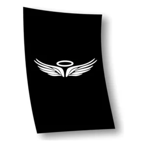 Adesivo Asa De Anjo Eterno Moto Decorativo Branco 9x3cm