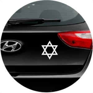 Adesivo Para Carro Escudo Estrela De Davi Judeu 11x12,5cm