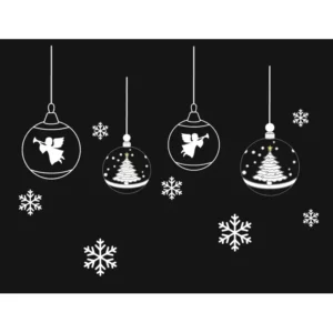 Adesivo De Vitrine Decorativo Feliz Natal Flocos De Neve