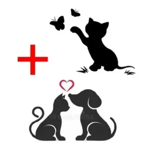 Adesivo Kit 02 Gato Gatinho Divertido Borboleta Cachorro