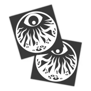 Adesivos P/ Carro 2 Unidaes Branco Olho Múltiplo