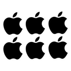 Kit 6 Adesivos Maçã Apple Preto Carro Moto Decorativo