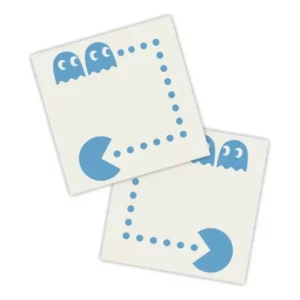 Adesivos P/ Carro 2 Unidaes Azul Pac Man Game