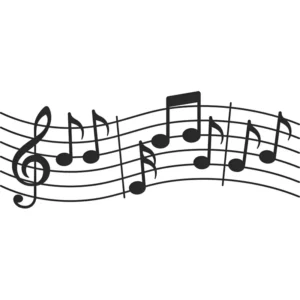 Adesivo Decorativo Notas Musicais Preto Fosco Para Paredes e Móveis