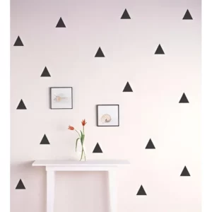 Adesivo Decorativo De Parede 100 Triangulos 8x7cm Cor DOURADO E PRETO