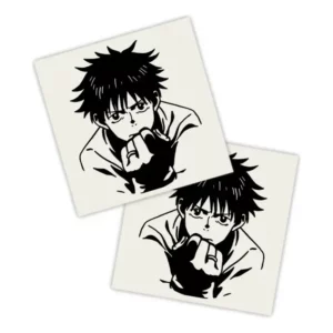 Kit 2 Lados Adesivo Carro Preto | Megumi Jujutsu