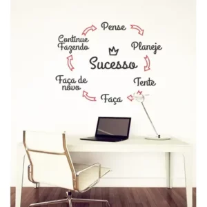 Adesivo Decorativo De Parede Frase Sucesso Decoração De Casa