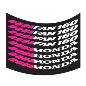 Kit 8 Adesivos Aro Fan 160 Honda Detalhe Rosa
