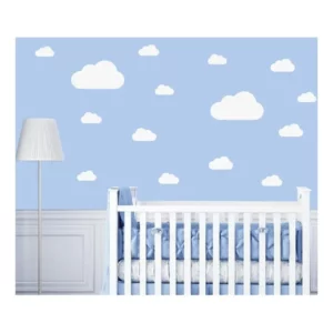 Adesivo De Parede Quarto Nuvens Infantil / Bebe 24 Nuvens C5