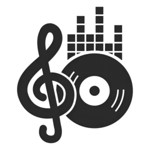 Adesivo Parede Notas Musicais Clave Disco Preto Fosco Foscauto 80x68cm