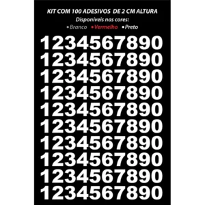 Adesivos De Números 1cm