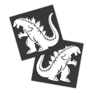 Adesivos P/ Carro 2 Unidaes Branco Godzilla Clássico