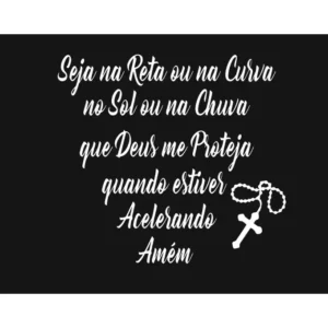 Adesivo Moto Tanque Frase Na Reta Na Curva Deus Me Proteja