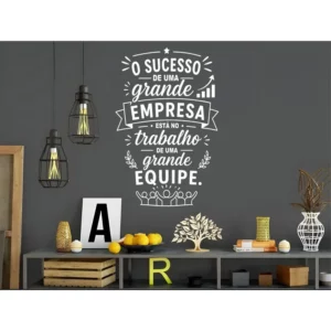 Adesivo De Parede Empresa Frase Equipe De Grande Sucesso 1mt
