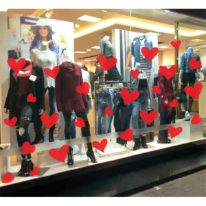 Adesivo Para Vitrine Dia Dos Namorados Coração Sortido