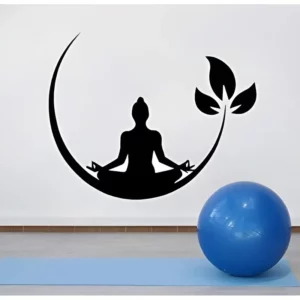 Adesivo De Parede Para Sala De Yoga E Meditação 1 Mt. Cor Preto