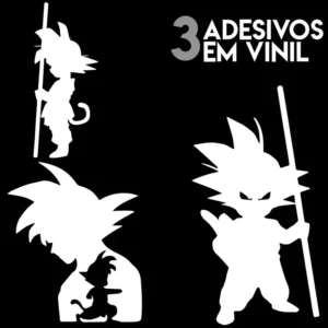 Kit 3 Adesivos Dragon Ball Anime Goku