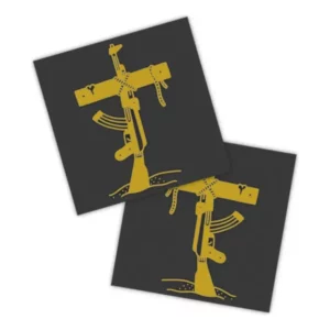 Adesivos P/ Carro 2 Unidaes Amarelo Cruz De Arma