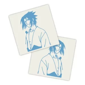 Adesivos P/ Carro 2 Unidaes Azul Sasuke Uchiha