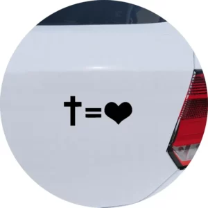 Adesivo Para Carro Jesus Igual Coração Amor Cristão