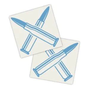 Adesivos P/ Carro 2 Unidaes Azul Balas Cruzadas