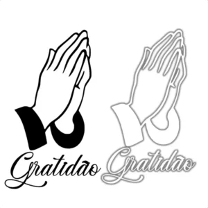 Kit 2 Adesivos Gratidão Com Mãos Para Carro Moto Tanque