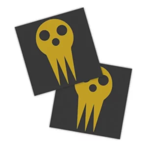 Adesivos P/ Carro 2 Unidaes Amarelo Soul Eater Símbolo