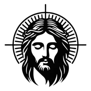 Adesivo Preto Foscauto Jesus Cristo Parede Porta Carro Vidro Cozinha