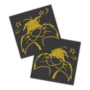 Adesivos P/ Carro 2 Unidaes Amarelo Sylvester Surpreso