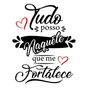 Adesivo Decorativo Para Parede Frase Fé Tudo Posso Naquele